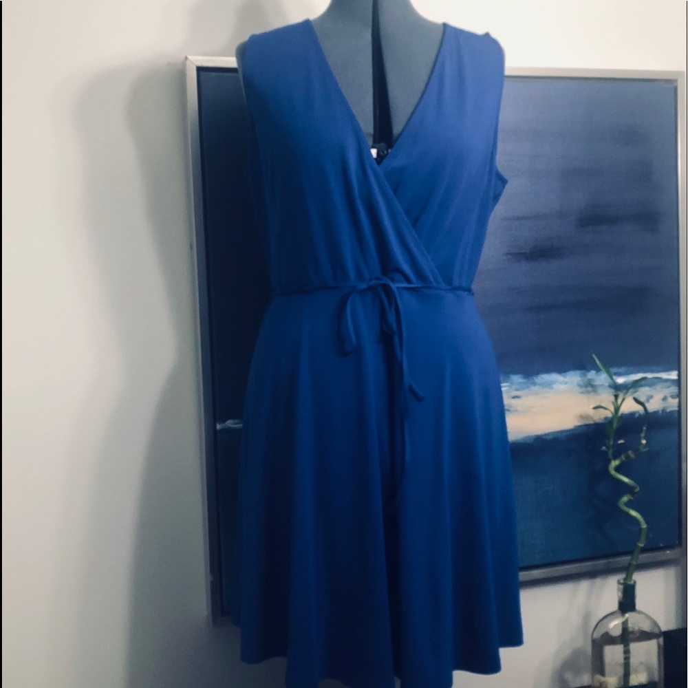 Banana Republic Blue Faux Wrap Dress